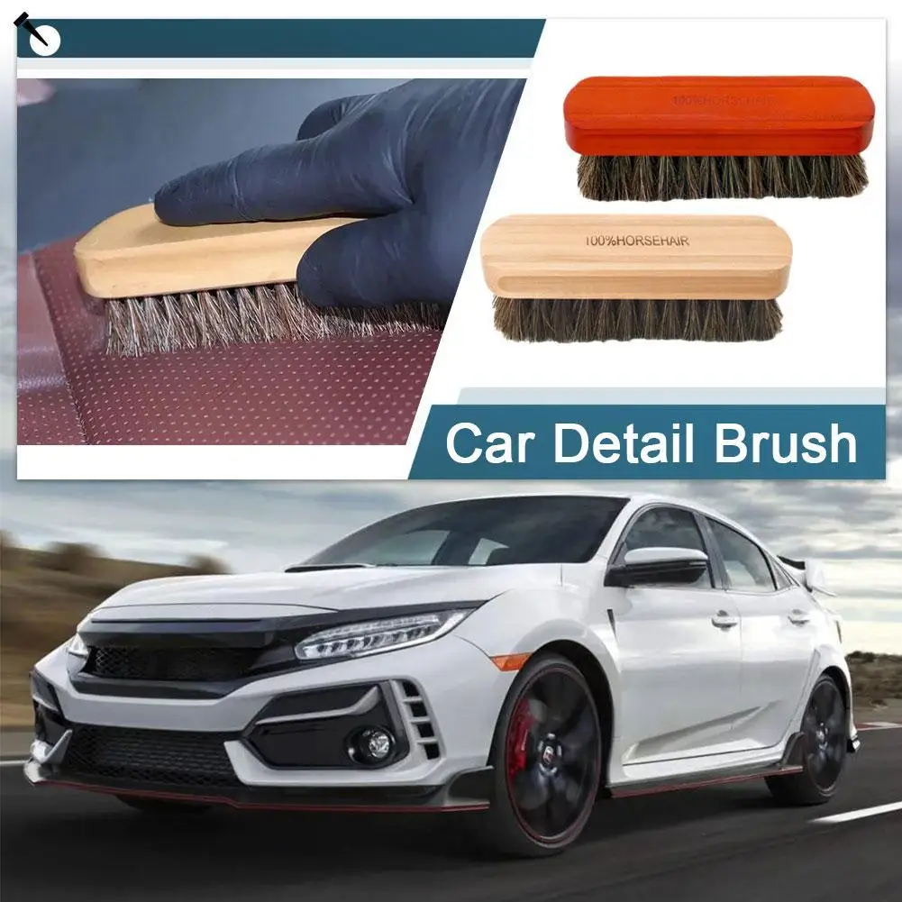 

Genuine Horsehair Wooden Brush Car Detailing Polishing Brush Dashboard Cleaning Handle Premium Brush Car Roof Buffing R9b9