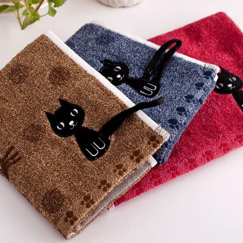 25x50cm High Quality Cute Cat Soft Towels Child Towel Water Absorbing for Home Bathing Shower Cotton Children\'s Face Towel