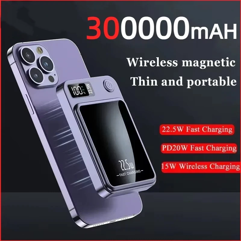 Магнитный беспроводной внешний аккумулятор Xiaomi Mijia на 30000 мАч, быстрое зарядное устройство для Magsafe, портативный вспомогательный аккумулятор для Iphone, Huawei