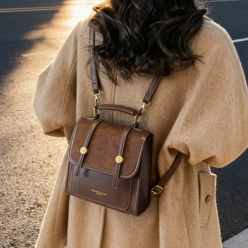 

Trendy Chic Retro Diaper Bag For Women Classic Leather Crossbody Handbag Designer Minimalist Messenger Purse Large Capacity Tote