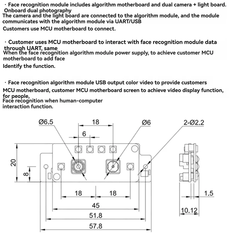 

ABJF-AI Face Recognition Module Binocular 3D Liveness Detection Module Liveness Detection Smart Door Lock