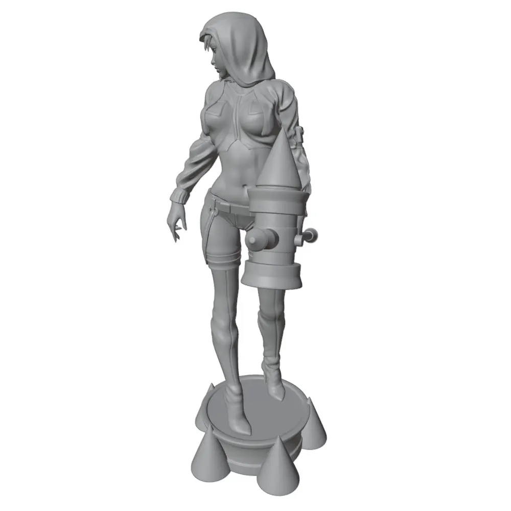 Figura personaje anime gris para decoración de habitación, impresión 3D