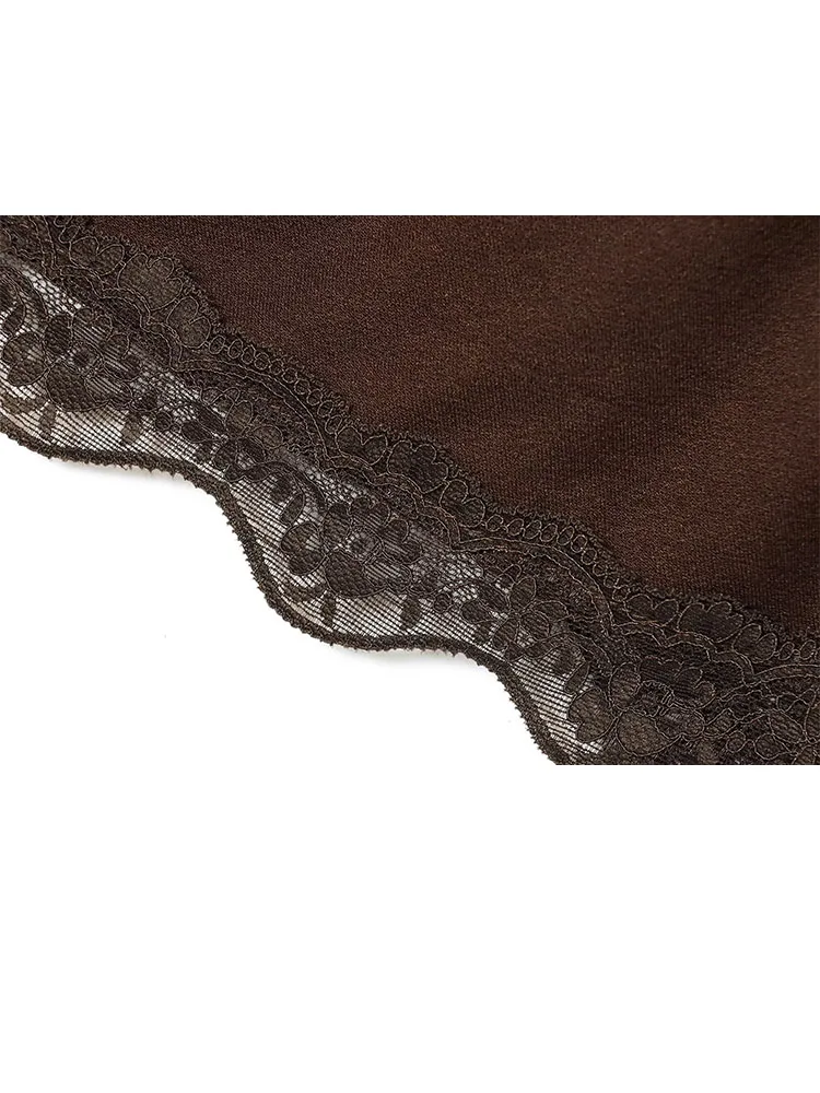 

HH женская весенняя модная футболка с воротником-лодочкой и длинными рукавами, асимметричный подол, складки, кружевное украшение, женские элегантные шикарные повседневные топы