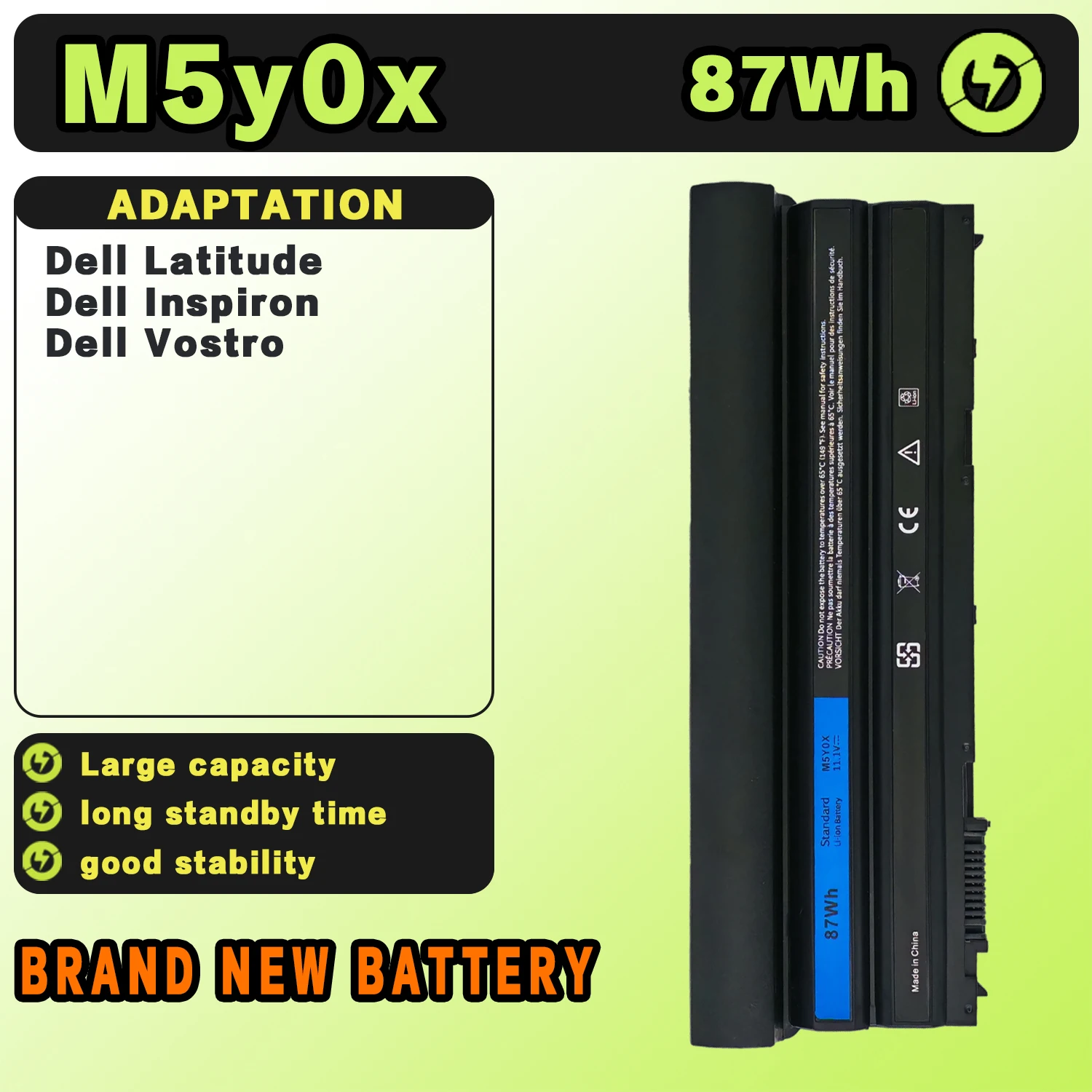 SAT batería del ordenador portátil para Dell M5y0x Latitude E6420 E6520 E5420 E5520 E6430 E5530 E5430 E5430 71R31 11,1 V 97WH