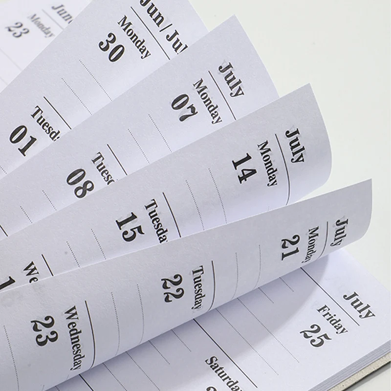 365-Day 2025 المحمولة A7 مخطط الجيب غطاء من البولي يوريثان الجدول اليومي الأسبوعي دفتر التقويم مجلة جدول اللوازم المكتبية المدرسية