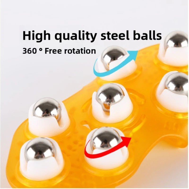 

7-Ball Massage Roller for Lymphatic Drainage, Head & Leg Meridian Massager, Handheld Body Sculpting Brush for Slimming