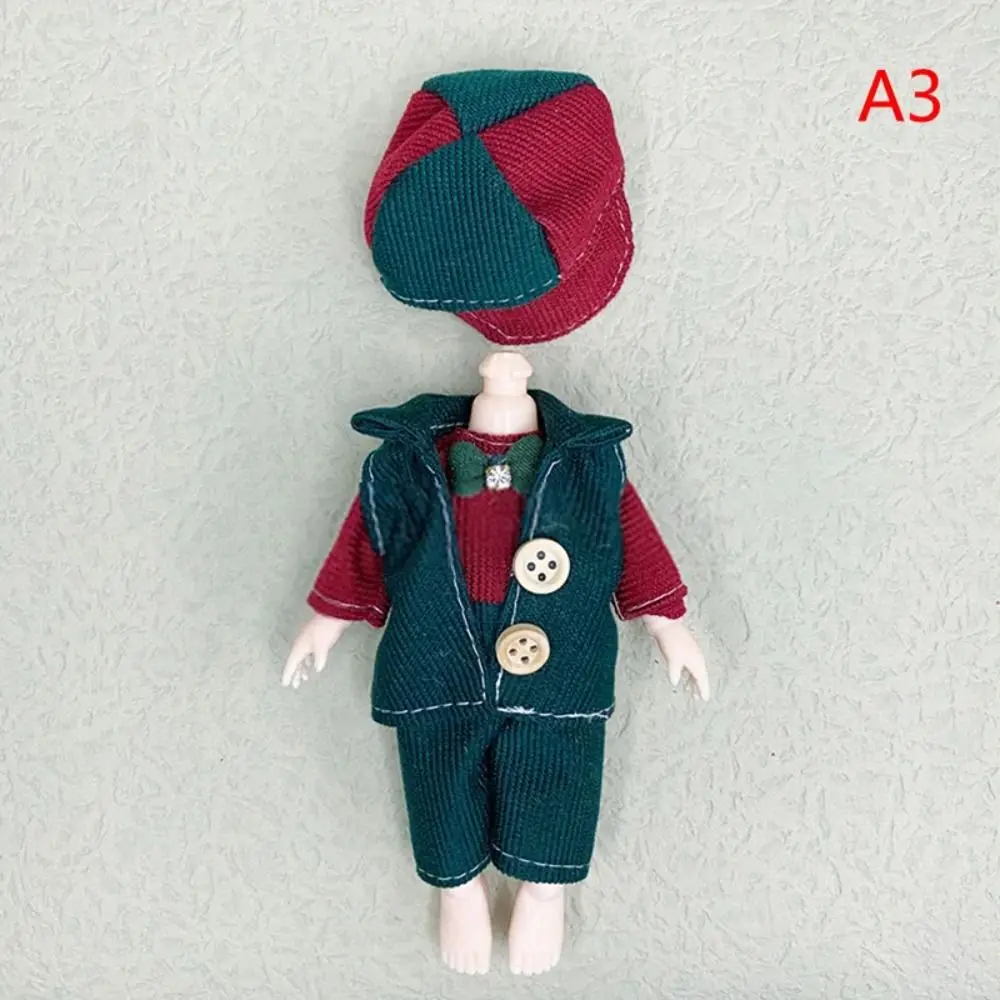 Replacement Outfit 16cm Doll Clothes Suit Sweet Skirt Plush Patch Doll Winter Dressup Skirt Changing Cartoon Cute Clothes Set