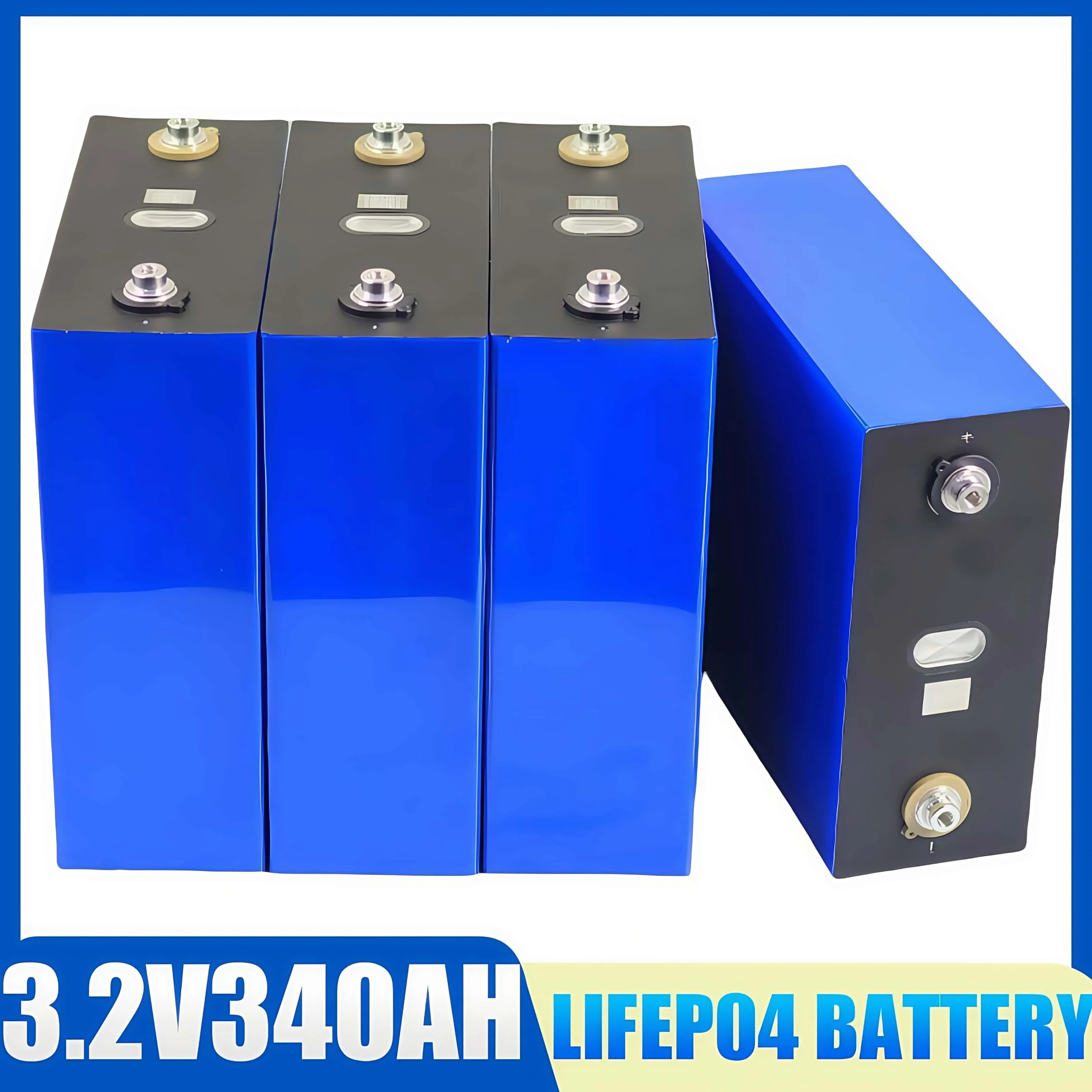 New 3.2V 340AH Lifepo4 Battery Grade A 3C High Power DIY 12V 24V 48V EV RV Solar Energy Storage Rechargeable Battery Duty Free