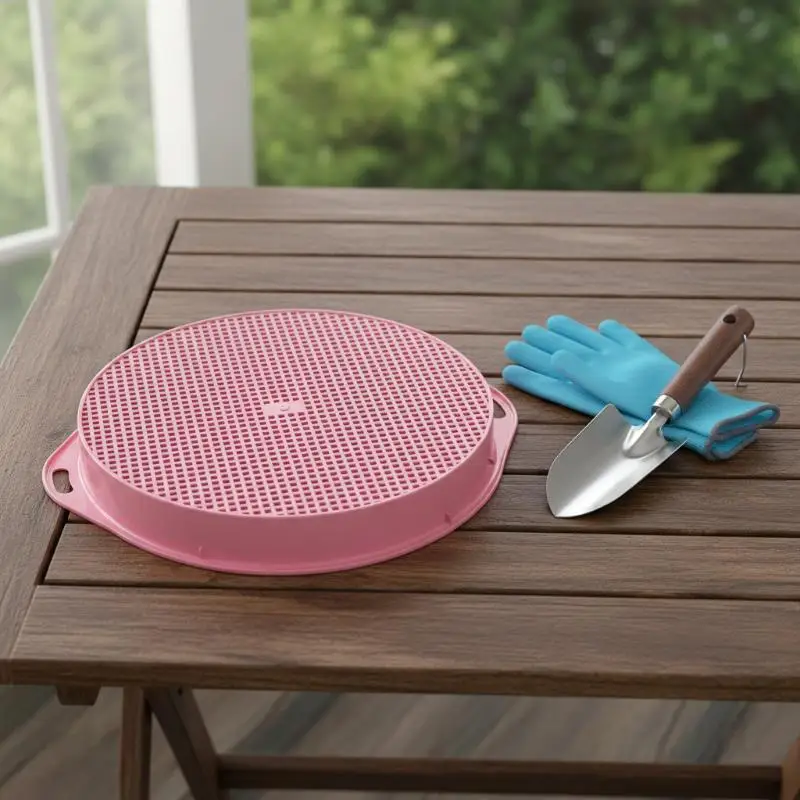 Garden Square Hole Soil Sieve Sifter Round Sifting Strainer Sand Screen Filter Compost Home Gardening Filter Soil And Stone Tool