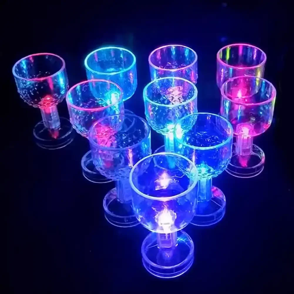 55ml Flashing Beverage Whisky Soft Drink Cup LED Glowing Cup Switch Type Glowing Drinkware Party Club Bar Atmosphere Supplies