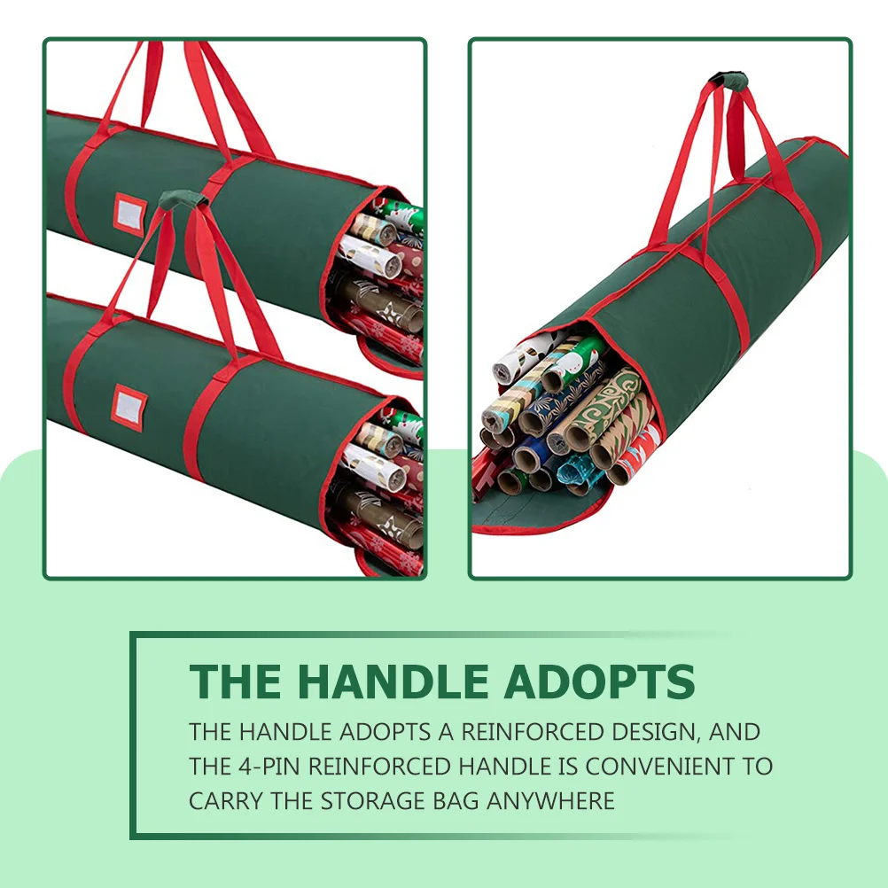 

1Pcs Gift Paper Storage Bag Cylinder Shape Thick Oxford Cloth Roll Organizer Easy Hang Christmas Gift Packing Box