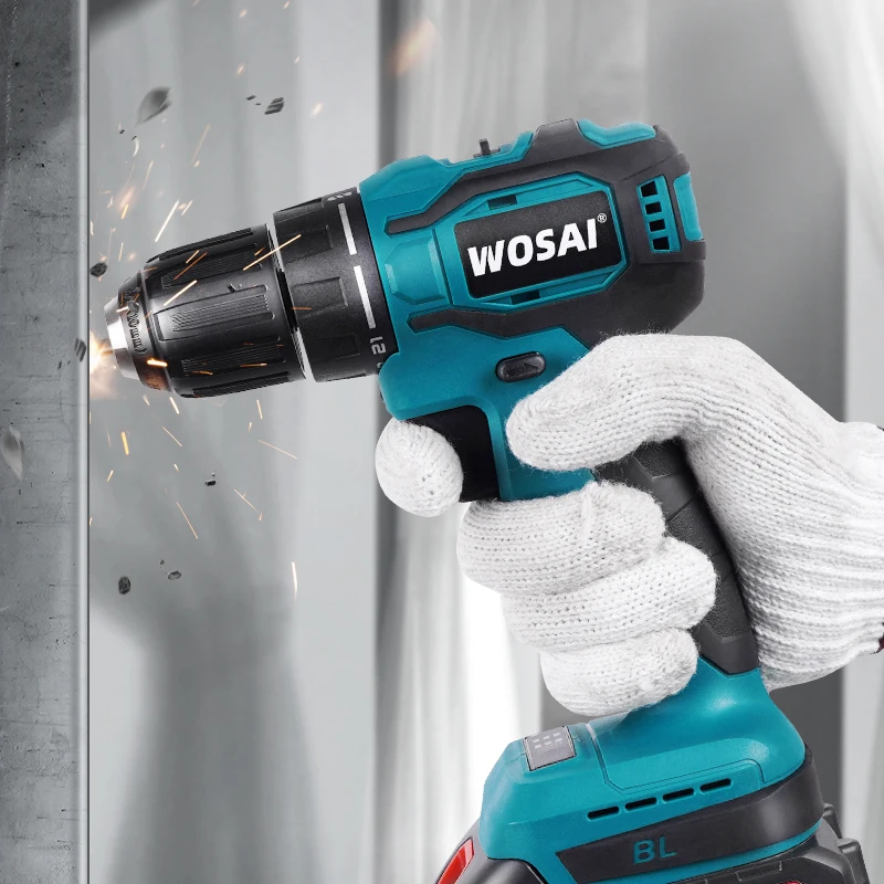 WOSAI MT-Series Brushlessไฟฟ้าเจาะ50N.Mแรงบิดไฟฟ้าไร้สายไขควงเจาะสำหรับ18V Makitaแบตเตอรี่ลิเธียม