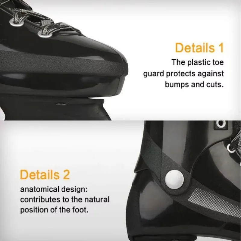 2027 Wholesale Professional Ice Hockey Skates Stainless Steel Blades Chassisless Brackets Cold-resistant PVC Grey Men'