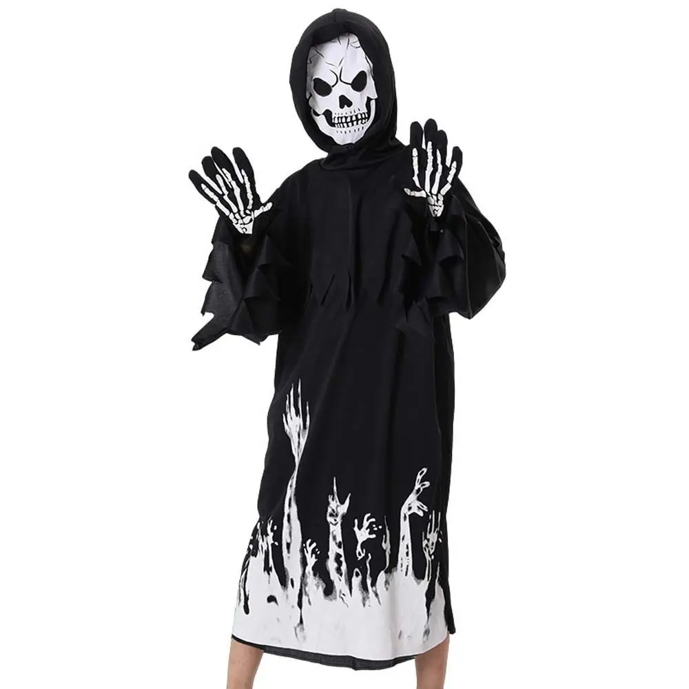 

Performance Costumes Luminous Halloween Cloak Skull Horror Mask Halloween Kids Halloween Dress Up Role Playing Death God