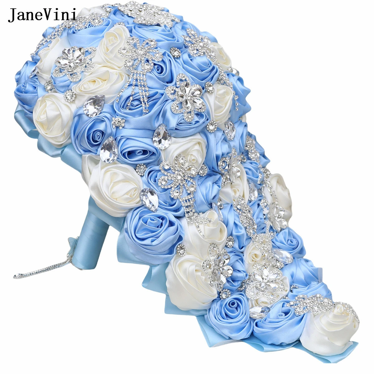 janevini-bouquet-da-sposa-a-cascata-azzurro-lusso-argento-diamante-rose-in-raso-fatte-a-mano-fiori-a-cascata-bouquet-da-sposa-da-sposa