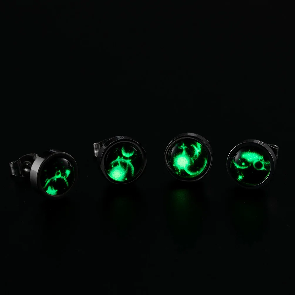 1pc 12 Constellation Stud Earring For Men Women Titanium Steel Luminous Earring Hiphop Rock Fashion Jewelry Brithday Gift