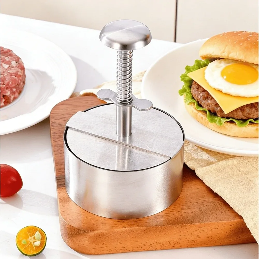 Durable Stainless Steel Burger Press Non Stick Round Patty Making Mold 8/10/12 cm Kitchen Tool Meat Patty Press Kitchen Use