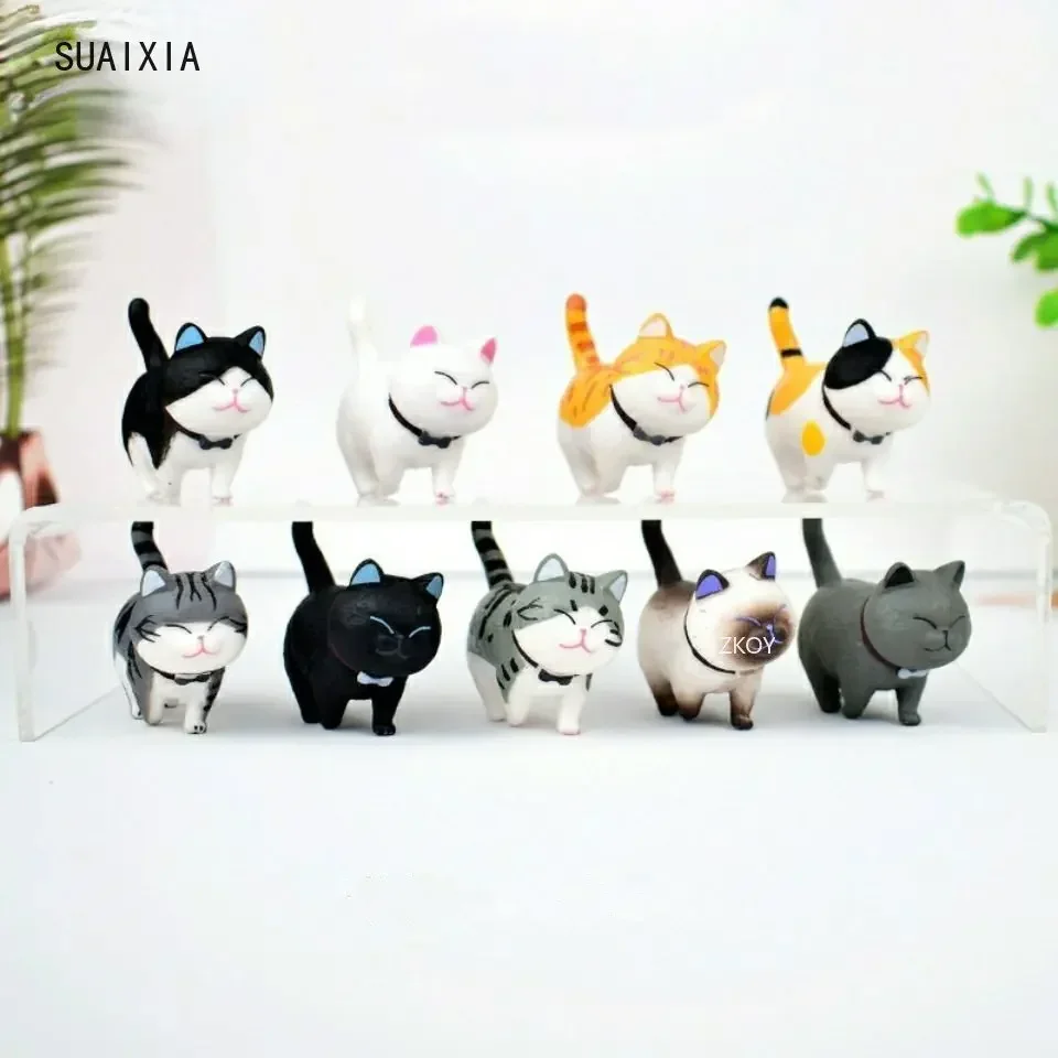 1Pcs Creative Car Cat Decoration Rotate Head Kitty Dashboard Ornament Cute Auto Accessories Micro Landscape Gift