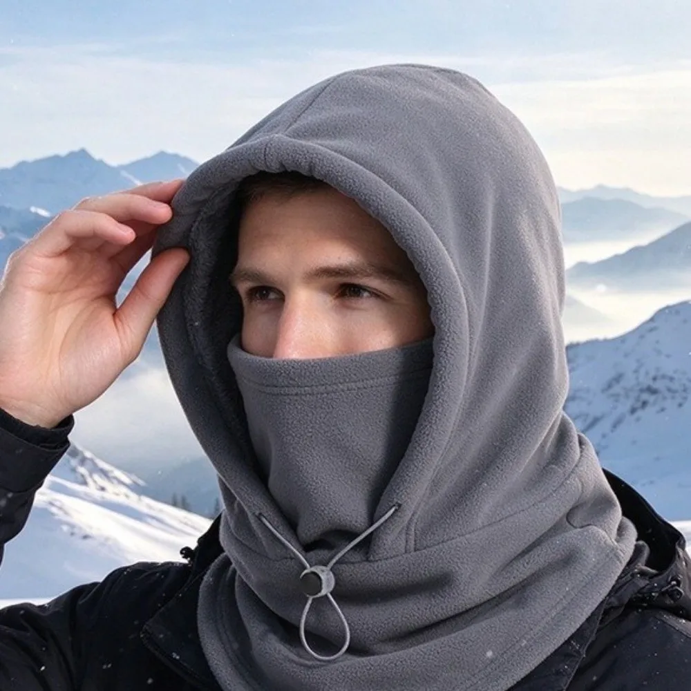 Soft Thermal Fleece Balaclava Hat Windproof Cold-proof Masks Hood Beanies Neck Warmer Ear Protector Helmet Hat Cycling