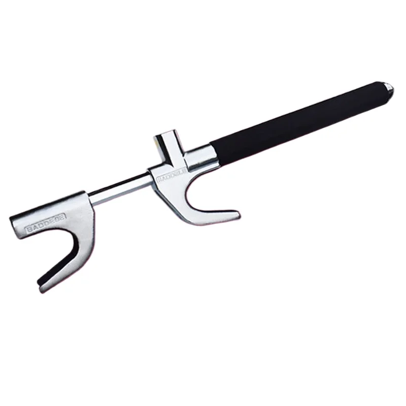 Car Gun type Steering Wheel Lock Anti theft Device with Multi functional Adaptability and Adjustable Length Clamps Double Hooks