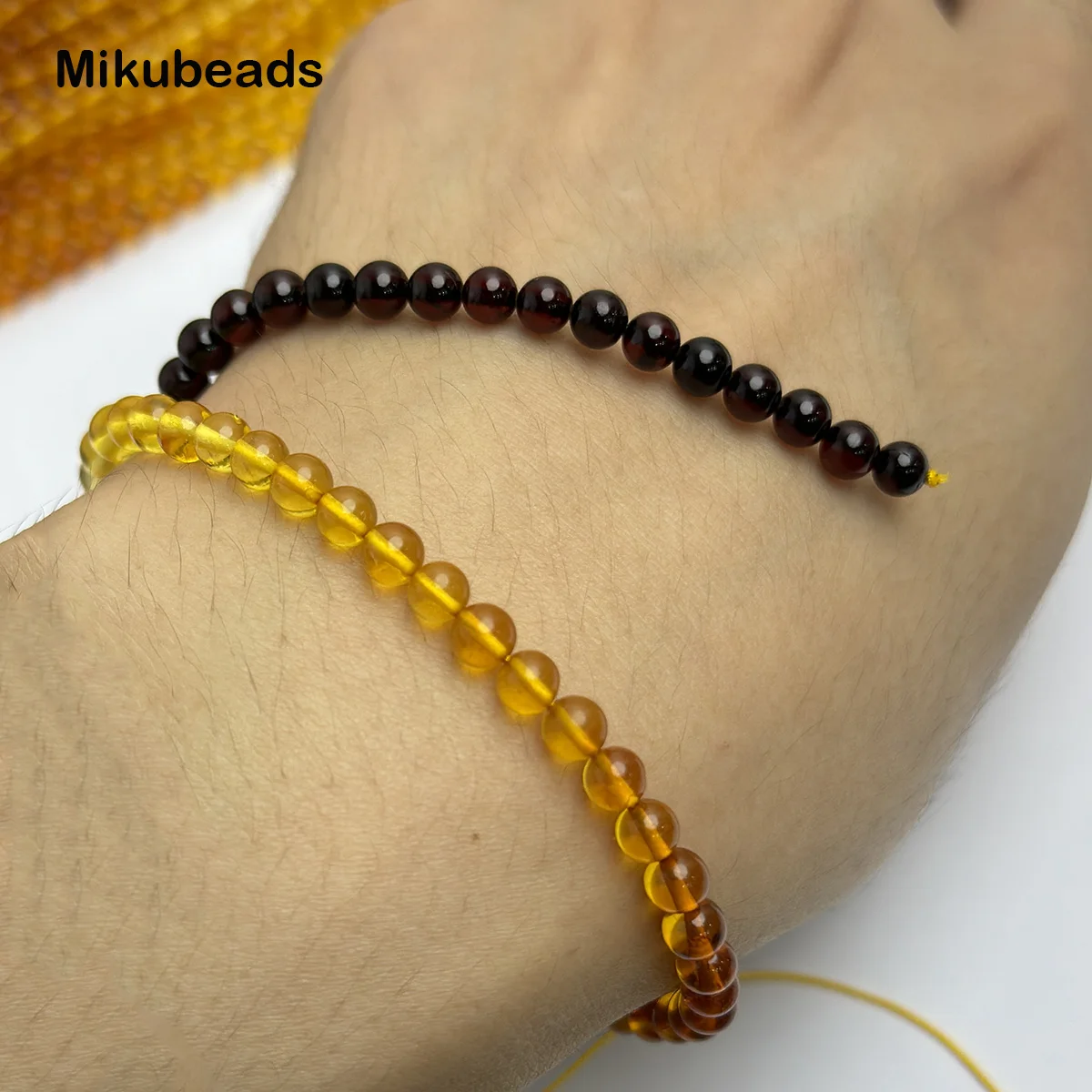 Wholesale Natural 4mm Baltic Sea Amber Smooth Round Loose Beads For Making Jewelry DIY Necklace Bracelet Accessories