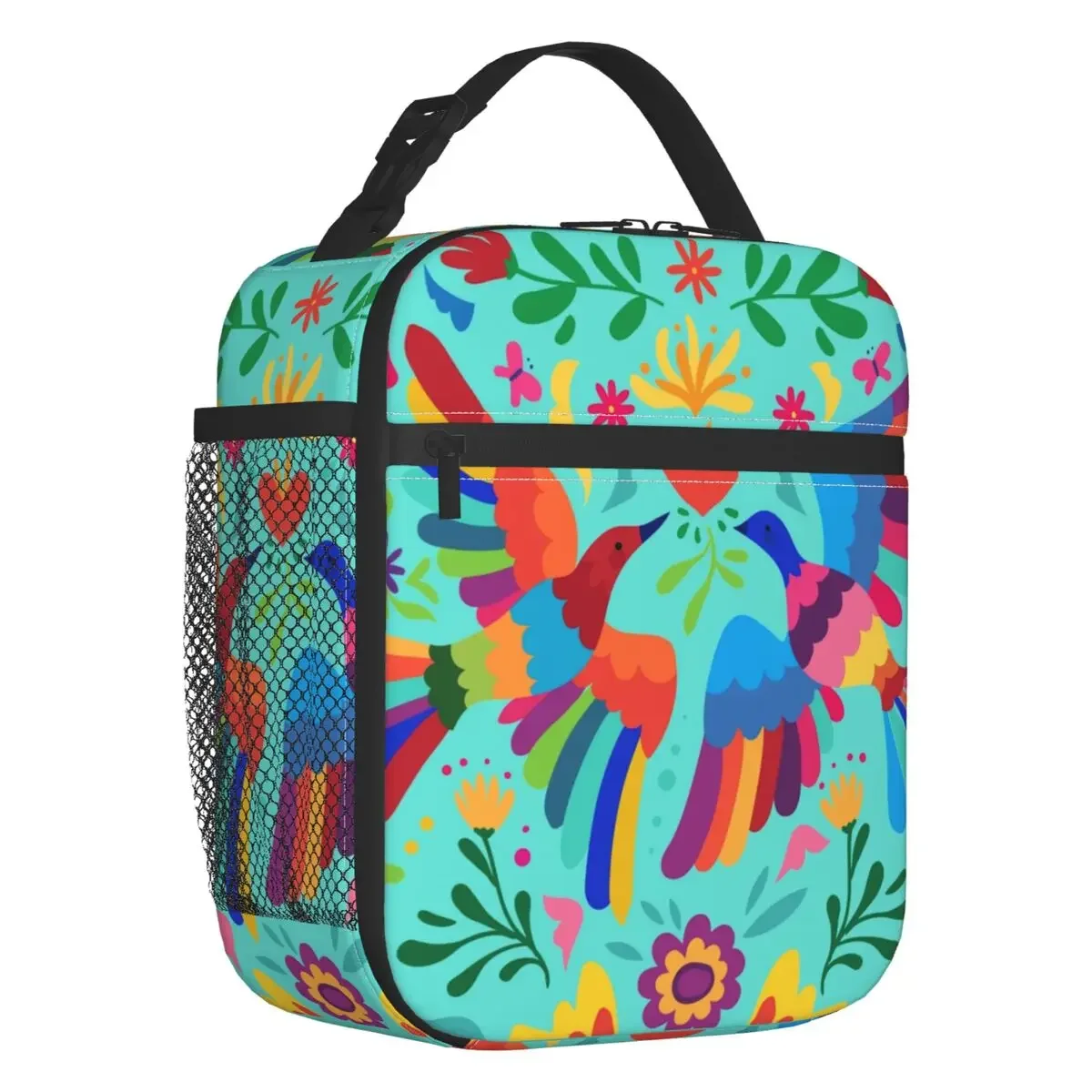 Best Art Mexican Floral Carnaval Seamless Portable Lunch Box Leakproof Mexico Thermal Cooler Food Insulated Lunch Bag Office