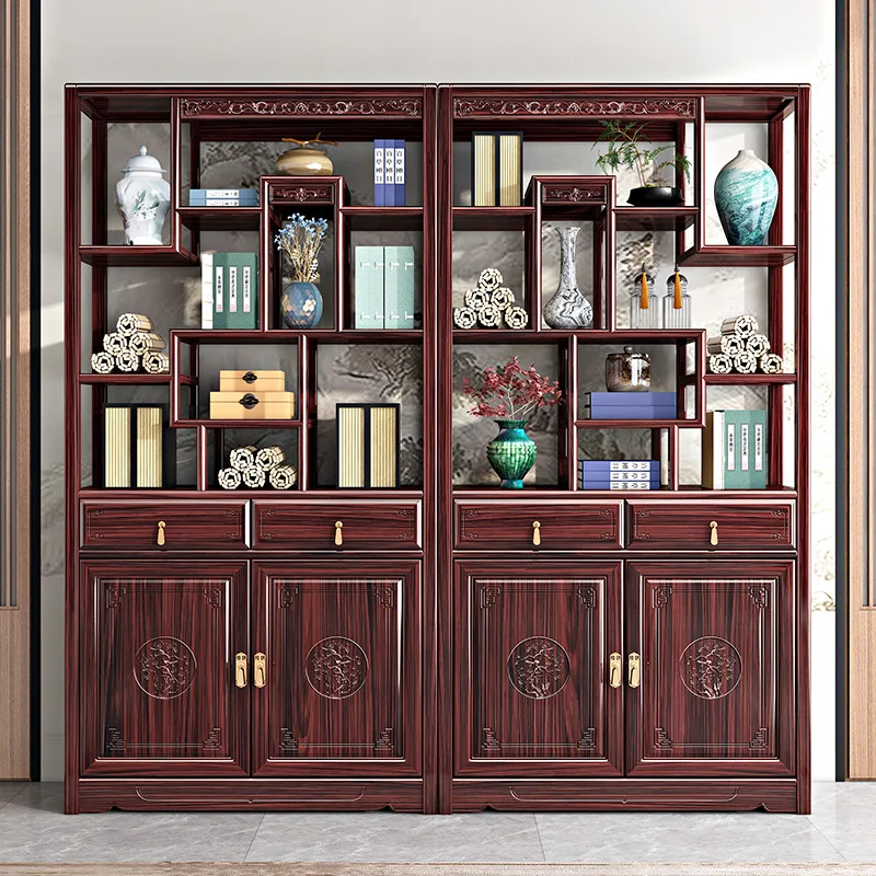 New Chinese-style rosewood mahogany bogu frame, high-grade Duobao Pavilion wine cabinet, solid wood partition display cabinet