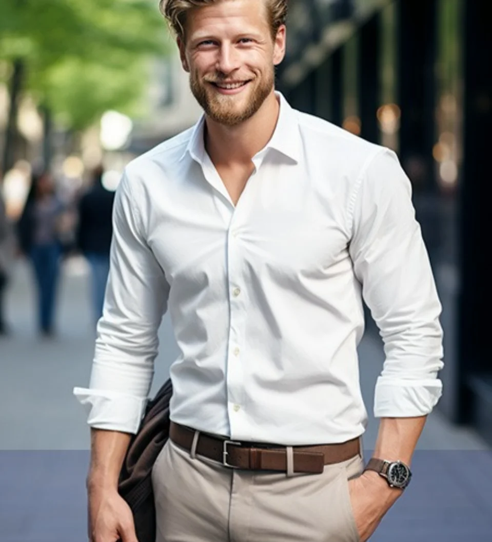 Men's Solid Shirt Long Sleeve Autumn High Elasticity Casual  ironing Business Formal