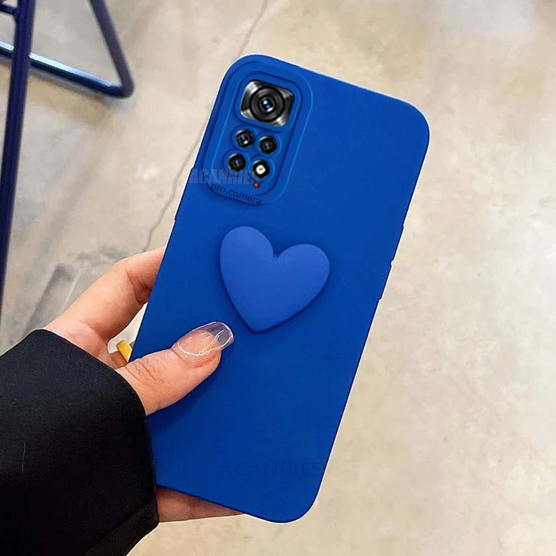 Note11 3d Love Heart Silicone Case On For Xiaomi Redmi Note 11 Pro 4g 5g 10 11s 10s 9 9s 8 7 11pro Shockproof Soft Cover Note11s