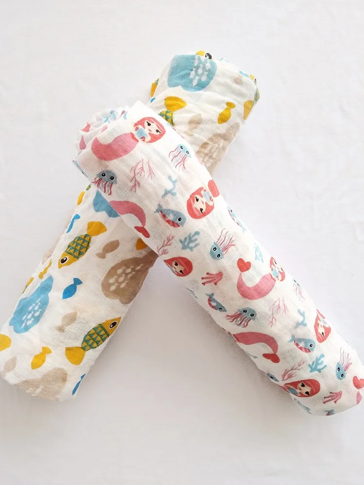 أربع طبقات 140*100 سنتيمتر 100% القطن الطفل بطانية موسلين تنفس التقميط تلقي بطانية لحديثي الولادة ، مثالية #5