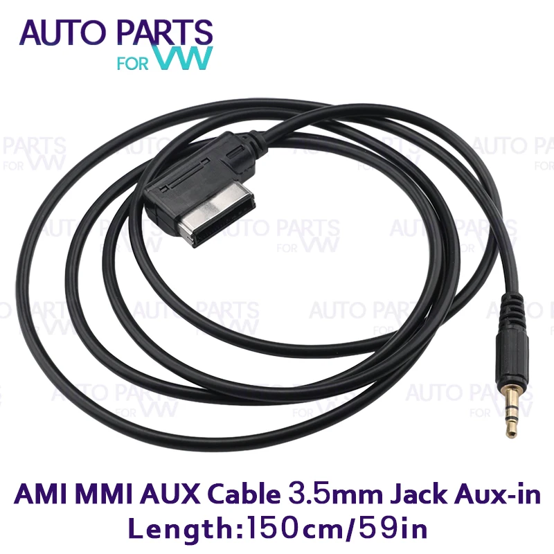 

For VW For Audi A3 A4 A5 A6 A8 Q3 Q5 Q7 AMI MMI AUX Cable 3.5mm Jack Aux-in Entire audio AUX Adapter Cable