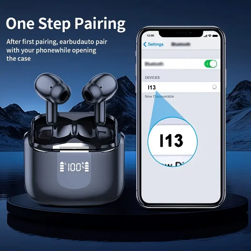 2025 B-BLAST i13 سماعات شاشة ديجيتال 8 ساعات ENC سماعات TWS إلغاء الضوضاء سماعة أذن لاسلكية حقيقية مع ميكروفونات