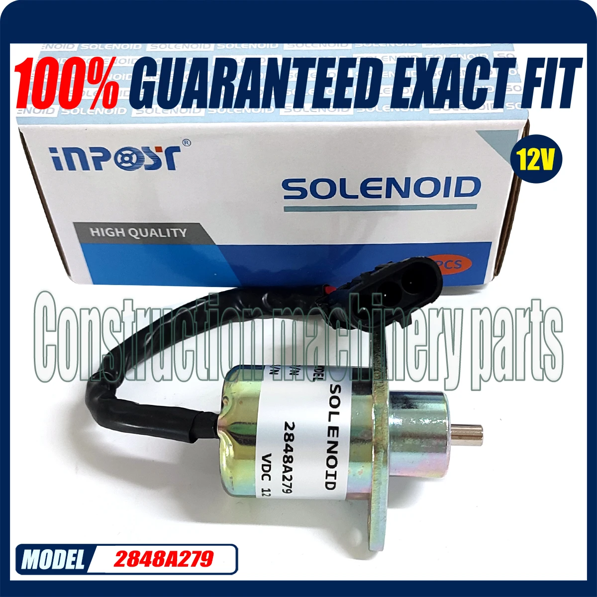 2848A279 12V Fuel Shutdown Shutoff Stop Solenoid For Perkins 700Series Hyster UB704 1457906 SA493412 2848A275