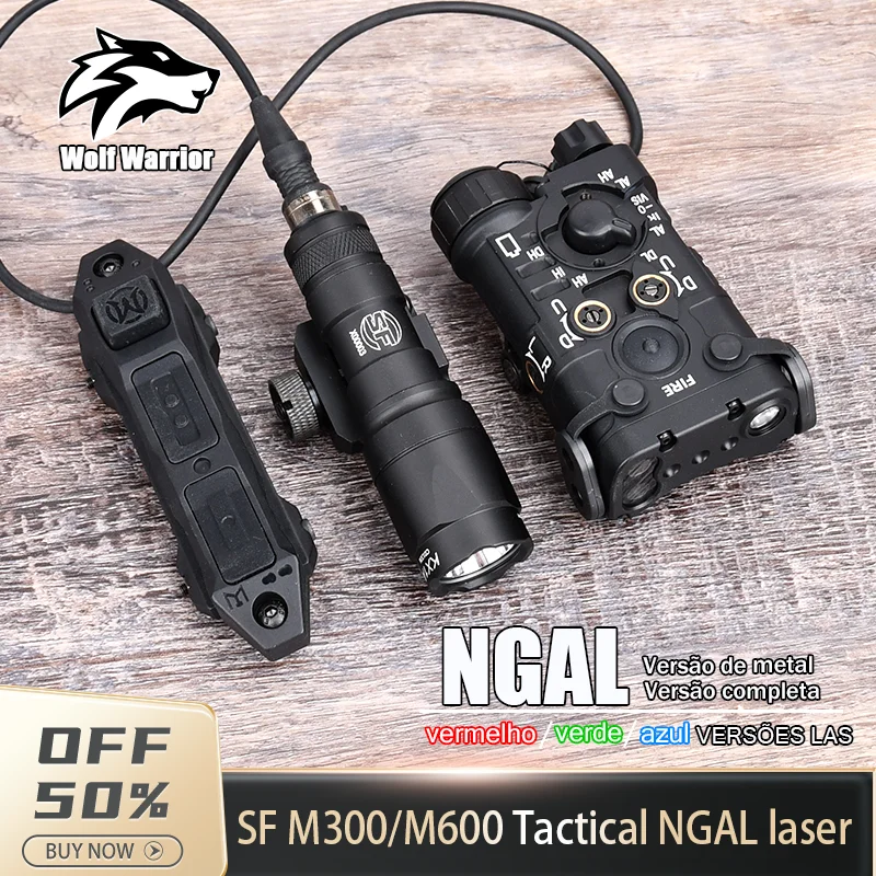 

Tactical SF M300A/M600C Flashlight Metal Edition NGAL Red Green Blue Indicator Weapon Scout Flashlight Aiming Tool 20mm Track