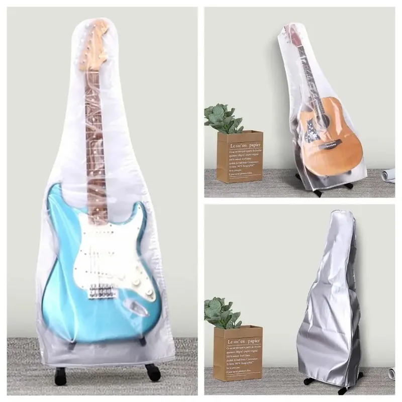 Silver‑Coated Sun‑proof Guitar Cover Waterproof Instrument Accessory Guitar Dust Cover Transparent Acoustic Guitar Cover