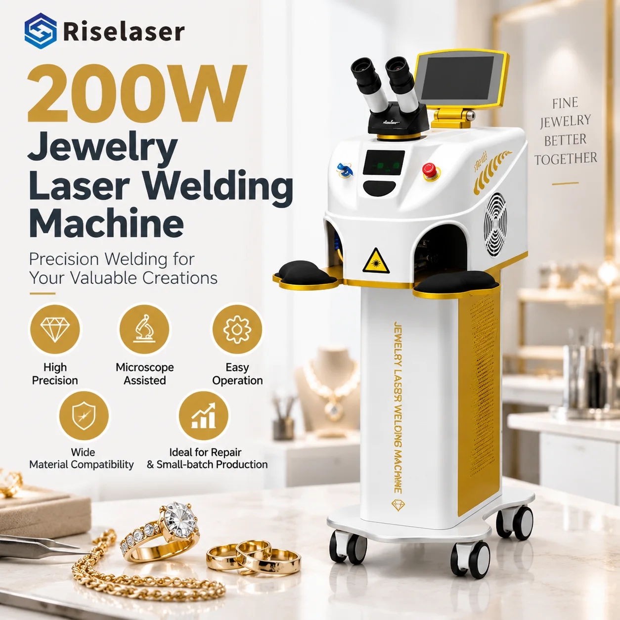 Professional Jewelry Laser Welding Machine 200W YAG Spot Welder For Gold Silver Watch Repair And Small Batch Production