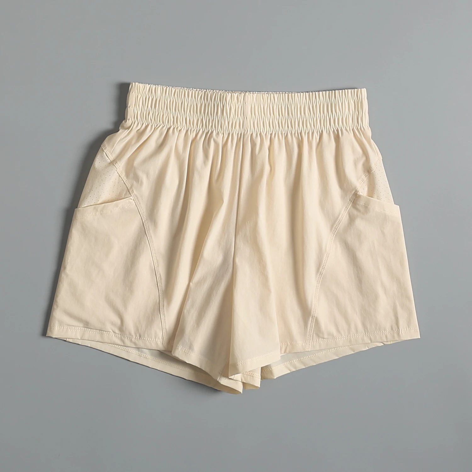 High Waist Sporty Shorts Women's Summer Breathable Quick Dry Yoga Fitness Three-quarter Length Anti-Light Running Casual Pants