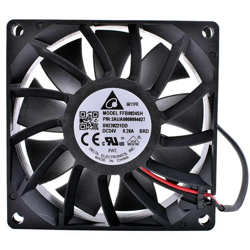 High-End Ventilador Inversor Servidor de Pressão do Vento, FFB0824SHBRD, 3AUA0000094627, 8cm, 8025, 24V, 0.28A