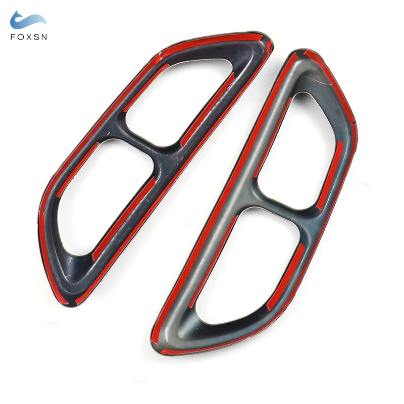 2pcs Car Accessories Tail Muffler Exhaust Pipe Output Trim Cover Parts For Honda Accord 10th 2018 2019 2020 2021 Stainless Steel