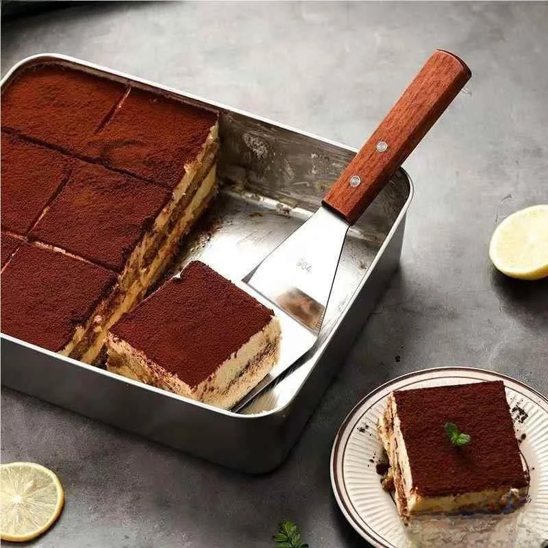 

Ложка для выпечки из нержавеющей стали с угловым наконечником, профессиональный инструмент для размешивания и извлечения десертов, бренд Blue Valley