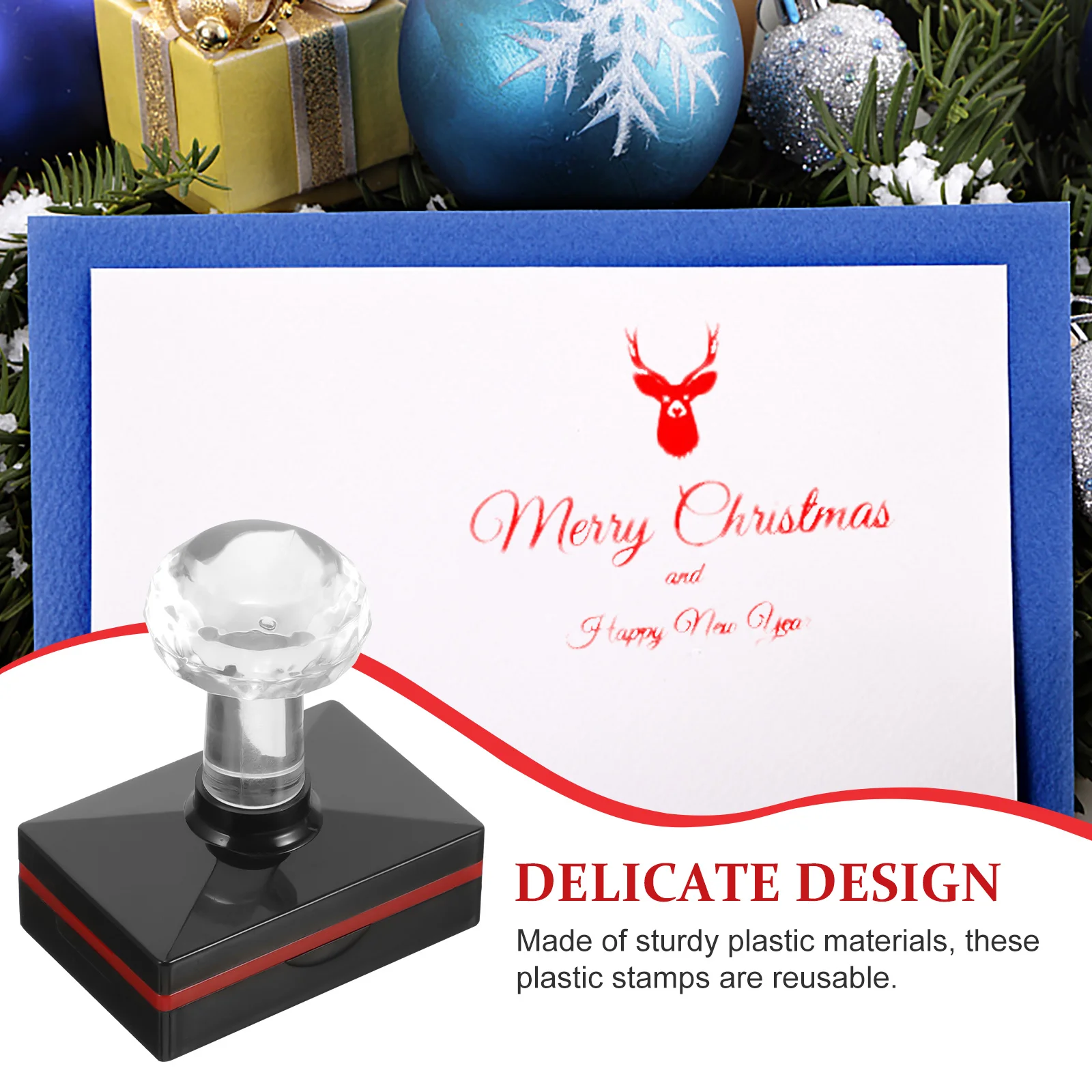 แสตมป์คริสต์มาสสุดน่ารัก แสตมป์พลาสติกขนาดเล็กสำหรับทำการ์ด DIY สมุดภาพ งานประดิษฐ์เครื่องเขียน งานฝีมือ สนุกสนานในวันหยุด