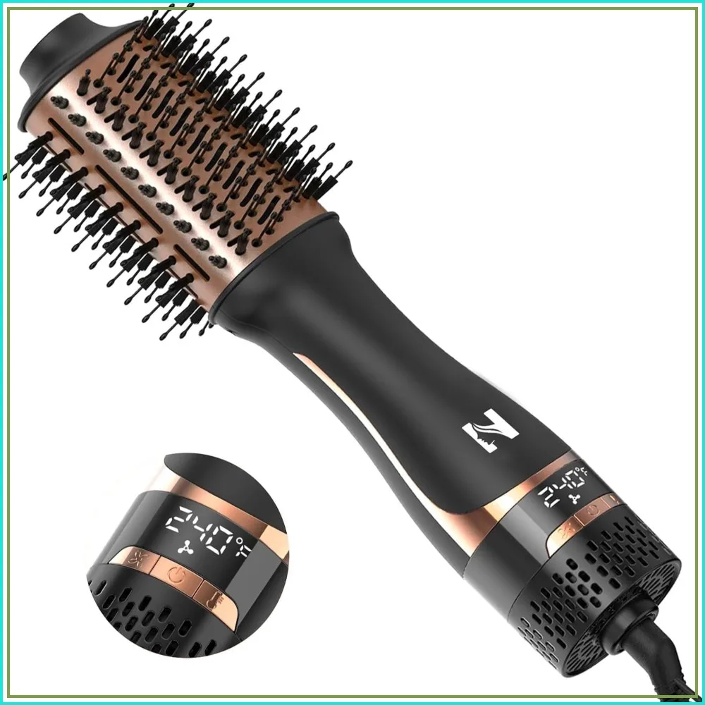Hair Dryer Brush Styling Volumizer with Display, Ceramic Negative Ion Anti-Frizz