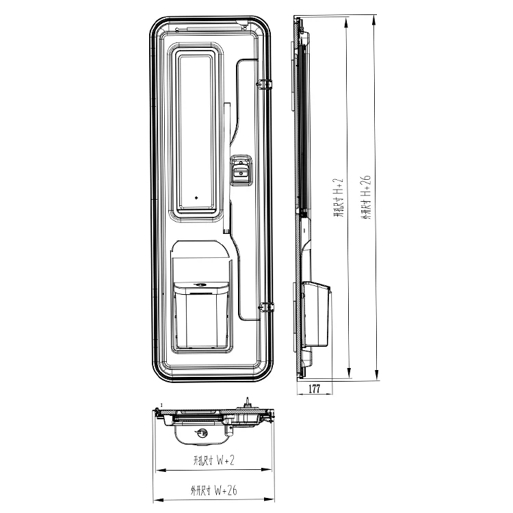 Airow auto Hot Sale European Caravan Door Two-Point Lock System RV Door for European Market 600x1900mm - view 6