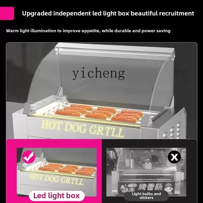 ZK Commercial Electric ไส้กรอกย่างเครื่องขนาดเล็ก,เดสก์ท็อปอัตโนมัติ Mini ย่างไส้กรอก Hot Dog Machine Stall