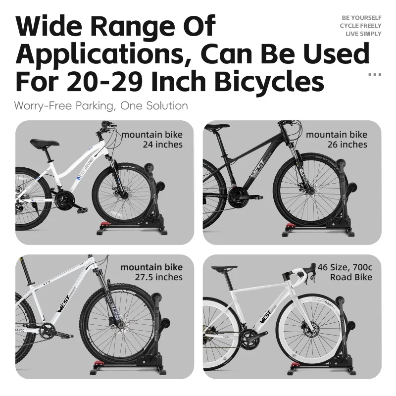 WEST BIKING 3-in-1 Bicycle Parking Rack Adjustable Foldable MTB Road Bicycle Stand Carbon Steel Bike Rack Bike Accessories