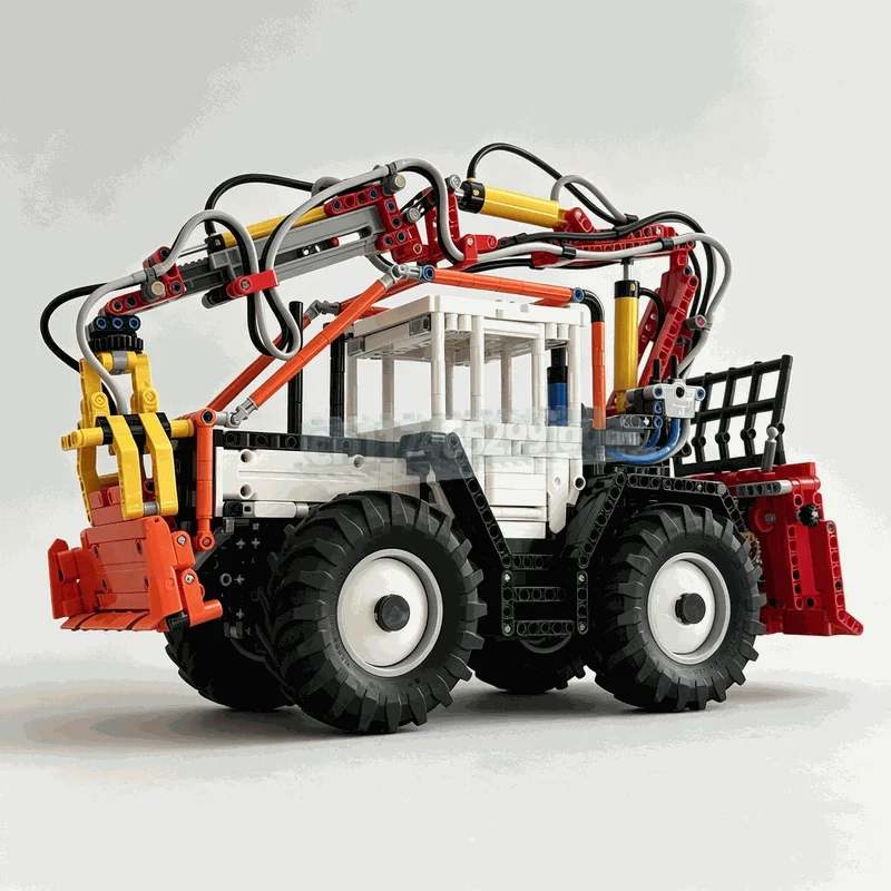1440PCS Forestry Cab Protection Truck Vehicle Building Blocks Model MOC Custom Puzzle Creative DIY Assembly Educational Toy Gift