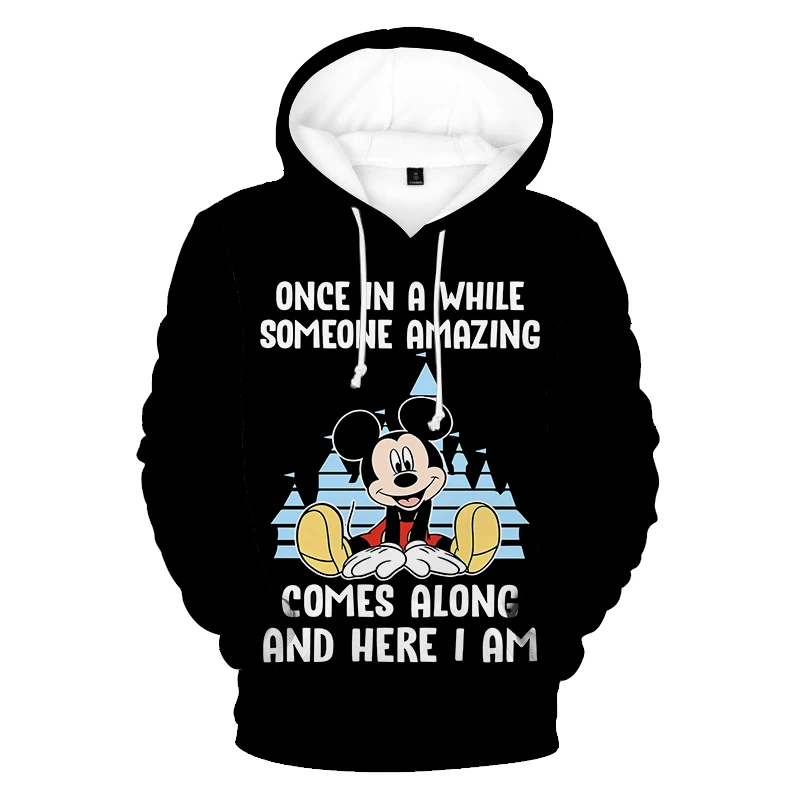 Disney Boys Girls Hoodies Mickey Mouse Men's Hoodies Oversized 3D Printed Pullovers New Men's Hoodies Fashion Men's Clothing