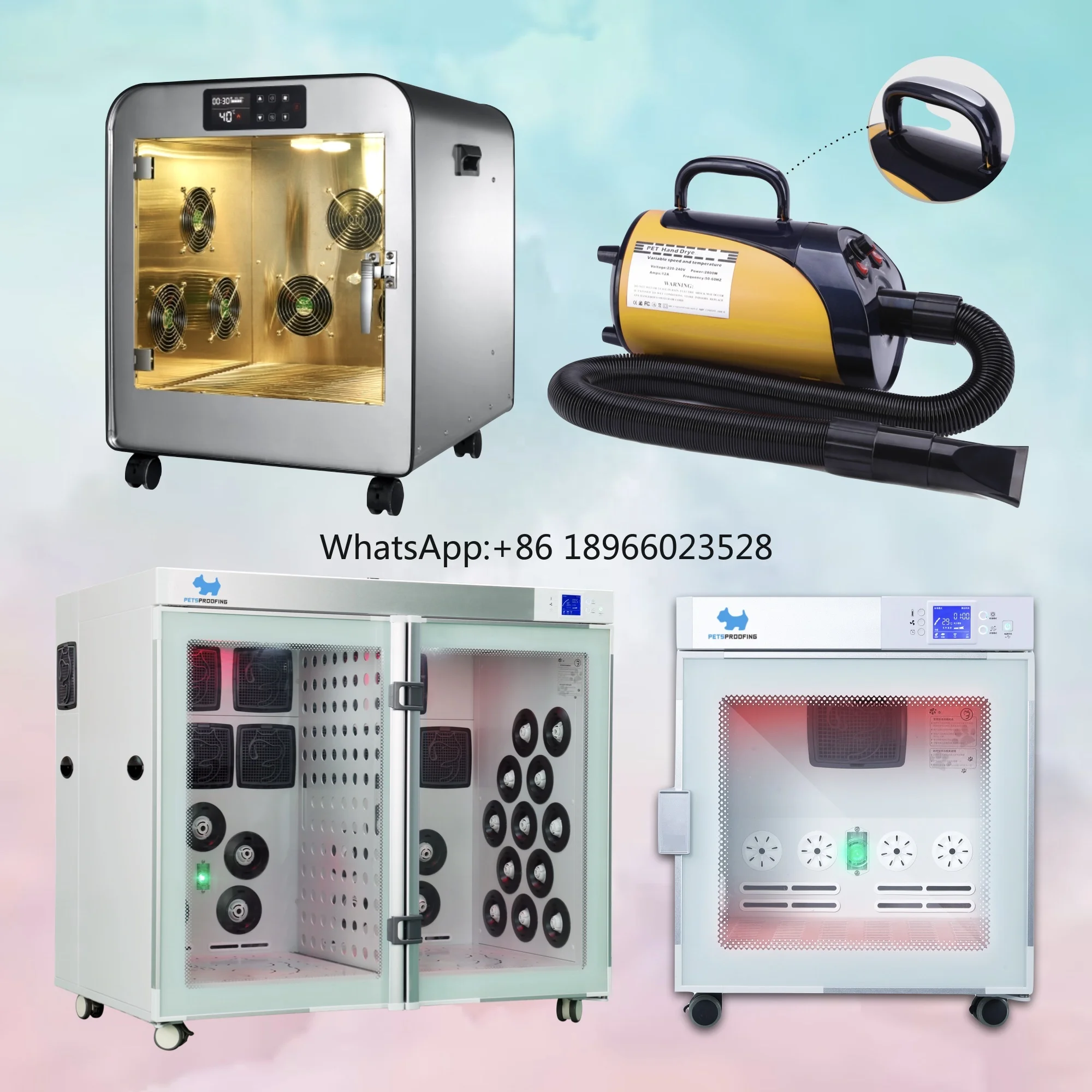 Petsproofing Professional home and groomer using Automatic Pet pets Dryer Room Box Machine For Cat Dog Grooming Salon