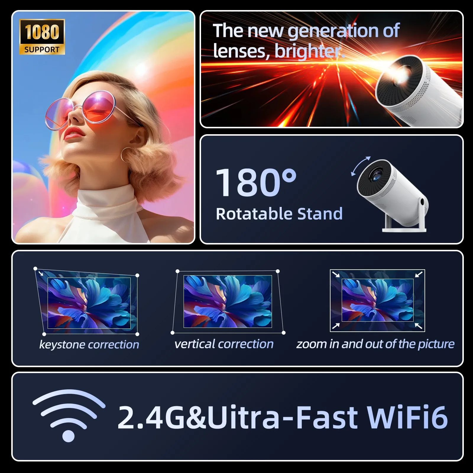 2025 suporte hdmi 100ansi fy300 projetor 4k nativo 480p duplo wifi6 bt5.0 cinema ao ar livre projetor portátil atualizado novo