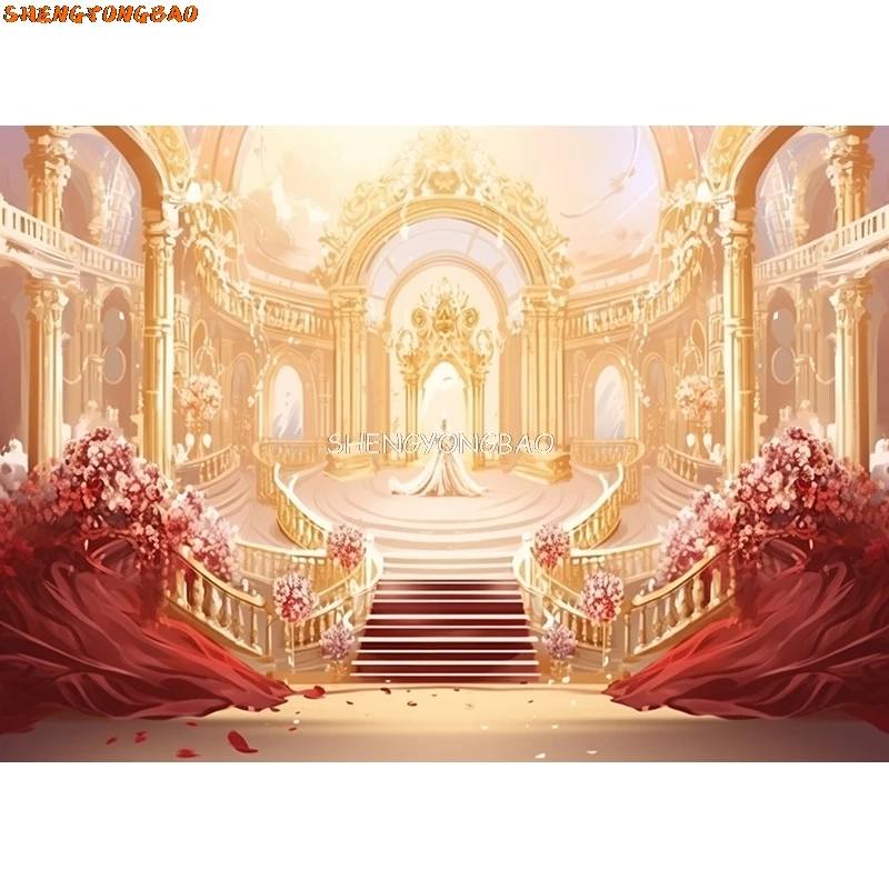 Bouquet Wedding Ceremony Stage Fantasy Photography Backdrop Props Anniversary Archway With Flowers Photo Studio Background HL-11